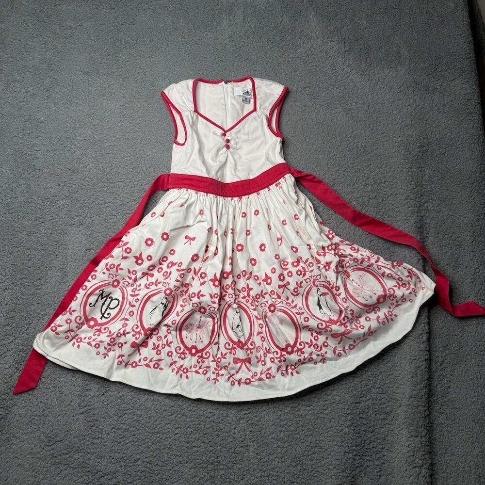 Disney Dress Shop Jolly Holiday Mary Poppins Dress Girls Medium Pink and White